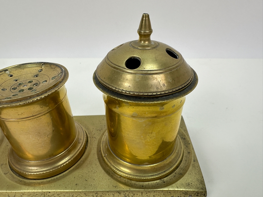 Antique Spanish Brass Desk Set 9W X 3D X 4.5H [Photo 4]