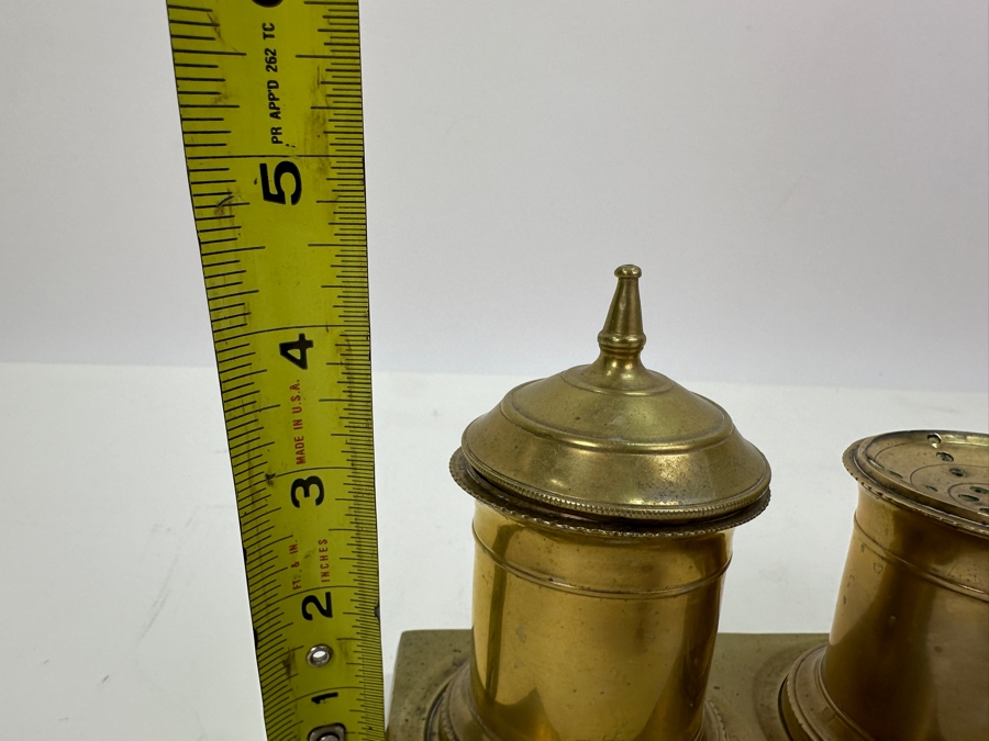 Antique Spanish Brass Desk Set 9W X 3D X 4.5H [Photo 11]