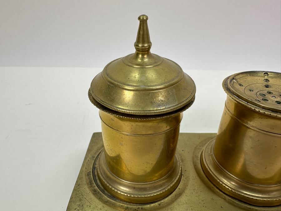 Antique Spanish Brass Desk Set 9W X 3D X 4.5H [Photo 5]