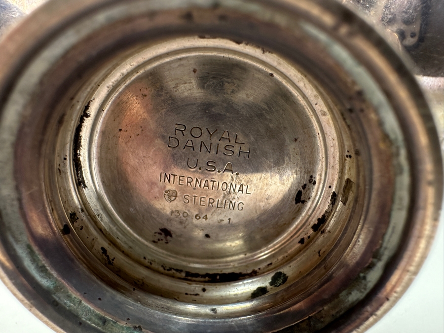 Sterling Silver Royal Danish Salt & Pepper Shakers, 4 Pieces With A Total Weight Of 306g [Photo 4]