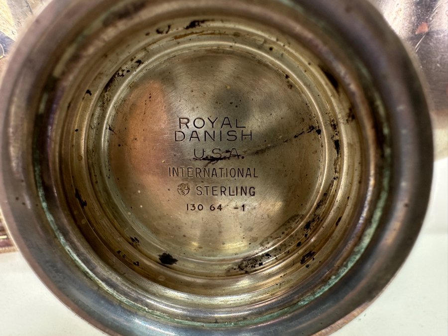 Sterling Silver Royal Danish Salt & Pepper Shakers, 4 Pieces With A Total Weight Of 306g [Photo 3]