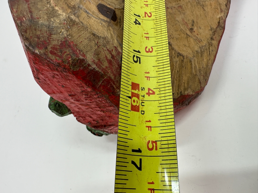 Vintage Mexican Folk Art Carved Wooden Polychrome Mask 9W X 16H [Photo 10]