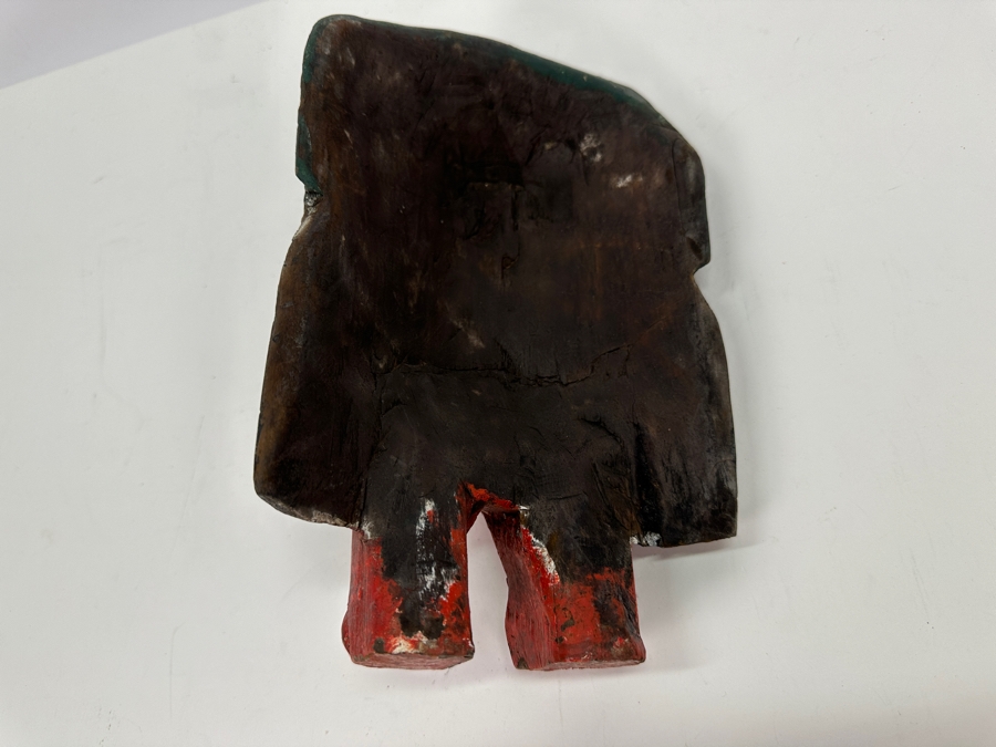 Vintage Mexican Folk Art Carved Wooden Polychrome Wall Decorations 6.5W X 10H [Photo 5]