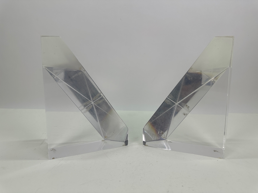 Pair Of Vintage Lucite Bookends 11.5W X 3D X 8H [Photo 5]