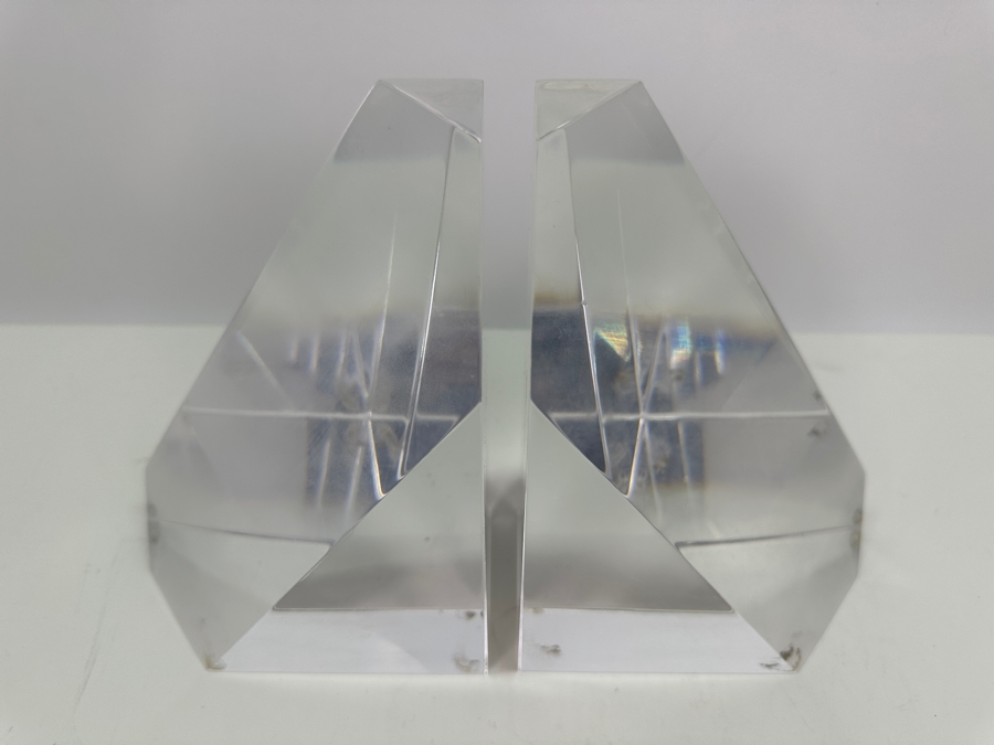Pair Of Vintage Lucite Bookends 11.5W X 3D X 8H [Photo 3]