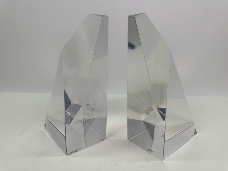 Pair Of Vintage Lucite Bookends 11.5W X 3D X 8H [Photo 4]