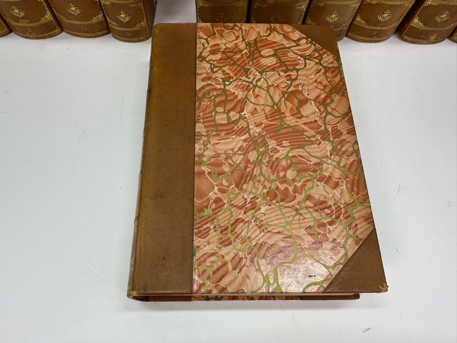 Set Of Thirteen Antique Leatherbound Hardcover Bulwer's Novels Books 1843 [Photo 7]