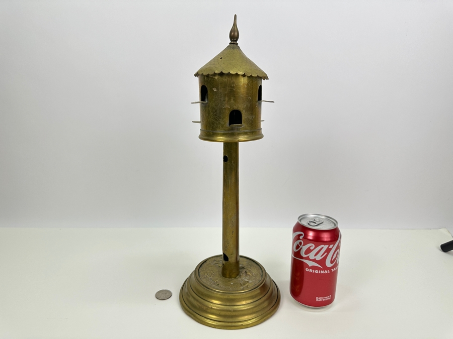 Antique Brass Servant Call Bell Twist Finial For Bell Sound - Produces A Nice Long Tone 15.5H [Photo 2]