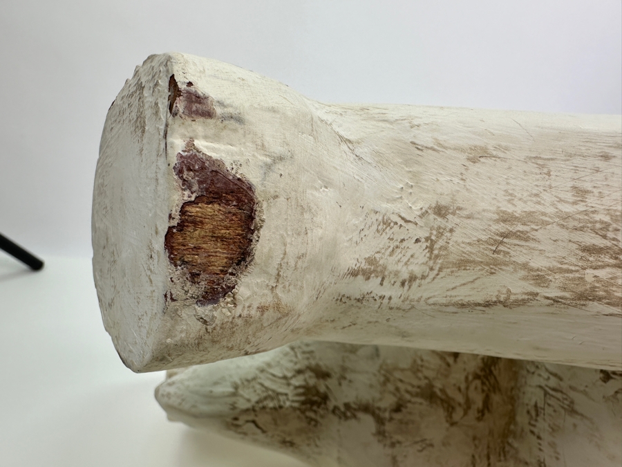 Vintage Carved Wooden Elephant Sculpture Painted White 19W X 8D X 11.5H [Photo 10]