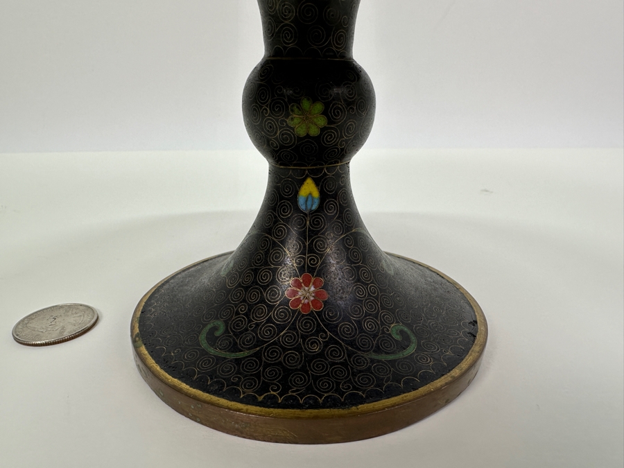 Vintage Chinese Cloisonne Compote Dish (See Photos For Some Damage) 7.25W X 4.75H [Photo 5]