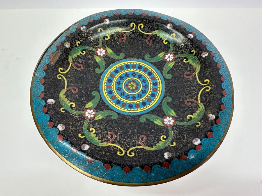 Vintage Chinese Cloisonne Compote Dish (See Photos For Some Damage) 7.25W X 4.75H [Photo 2]