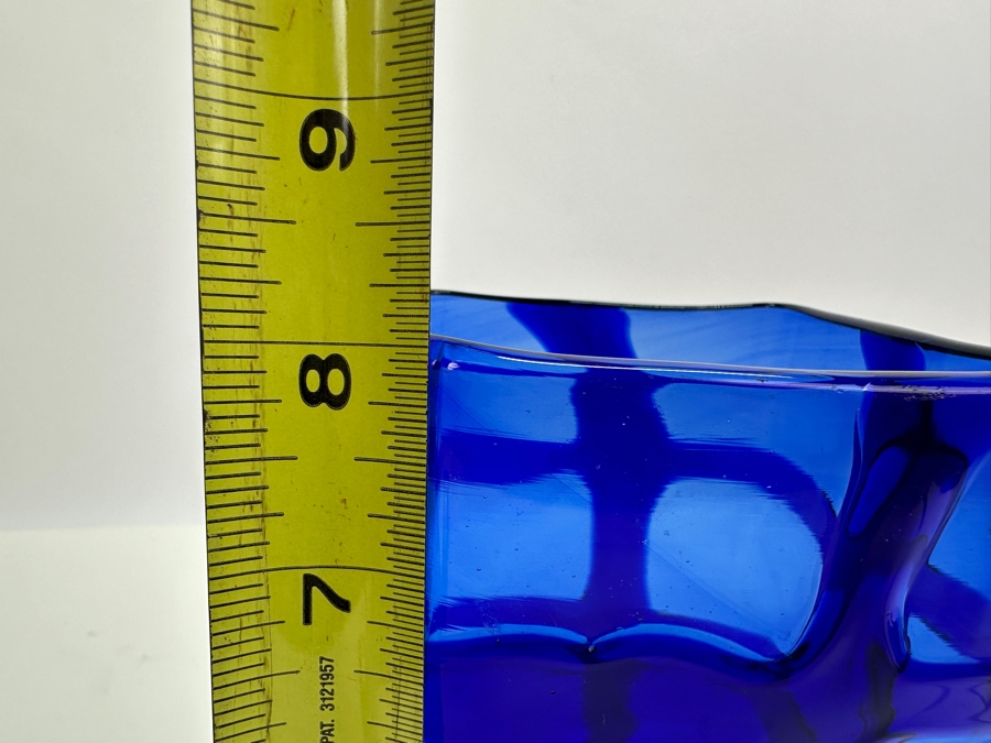 Blue Art Glass Vase 8H [Photo 6]