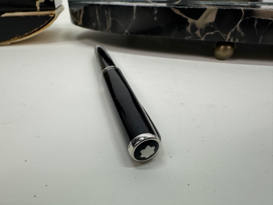 Vintage Marble Desk Set With Mont Blanc Generation Rollerball Pen [Photo 13]
