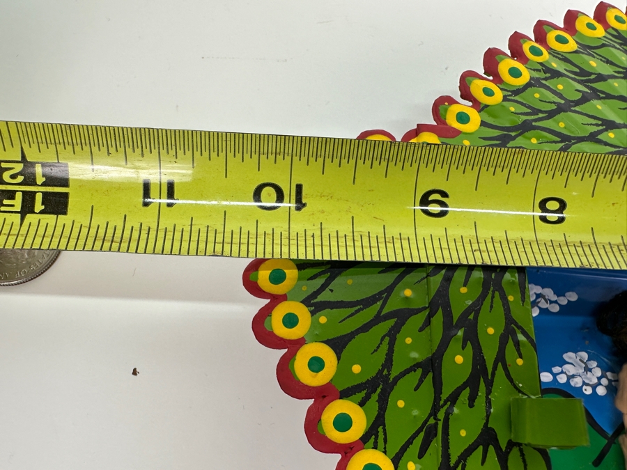 Vintage Adam & Eve Hand Painted Shadowbox Folk Art Sculpture Made In Mexico By The Cielito Lindo Estudio San Miguel De Allende 10.25W X 7.25H X 1.25D [Photo 6]