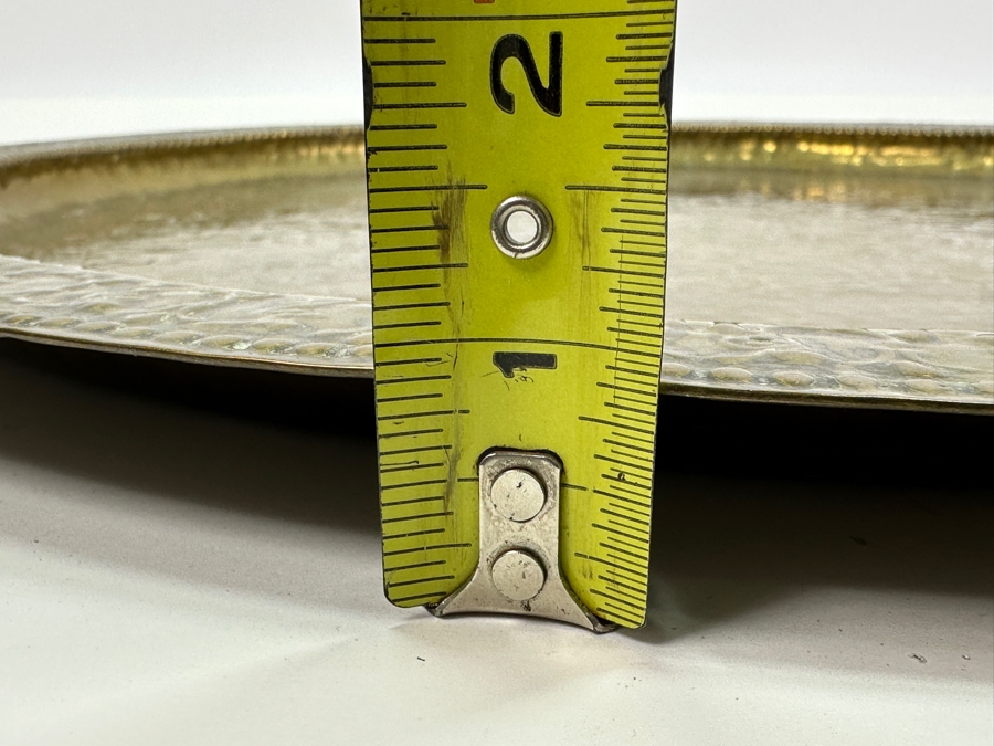 Stunning Vintage Mendelssohn Hand Crafted Brass Tray 23W X 0.75H [Photo 9]