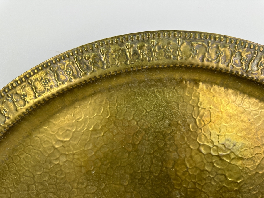 Stunning Vintage Mendelssohn Hand Crafted Brass Tray 23W X 0.75H [Photo 2]