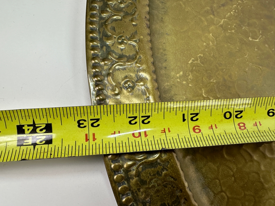 Stunning Vintage Mendelssohn Hand Crafted Brass Tray 23W X 0.75H [Photo 8]