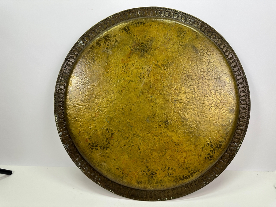 Stunning Vintage Mendelssohn Hand Crafted Brass Tray 23W X 0.75H [Photo 5]