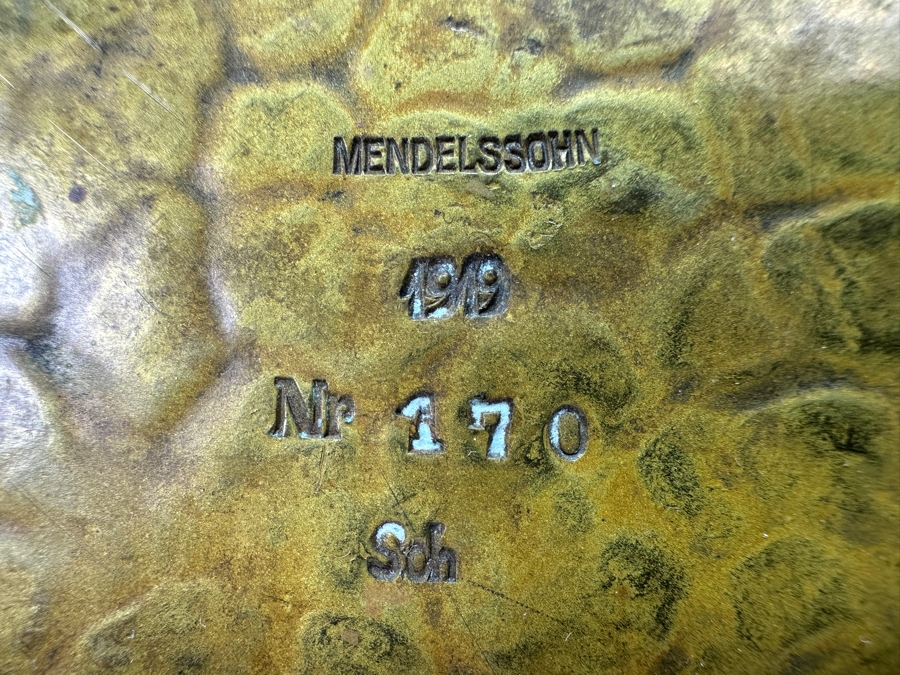 Stunning Vintage Mendelssohn Hand Crafted Brass Tray 23W X 0.75H [Photo 3]