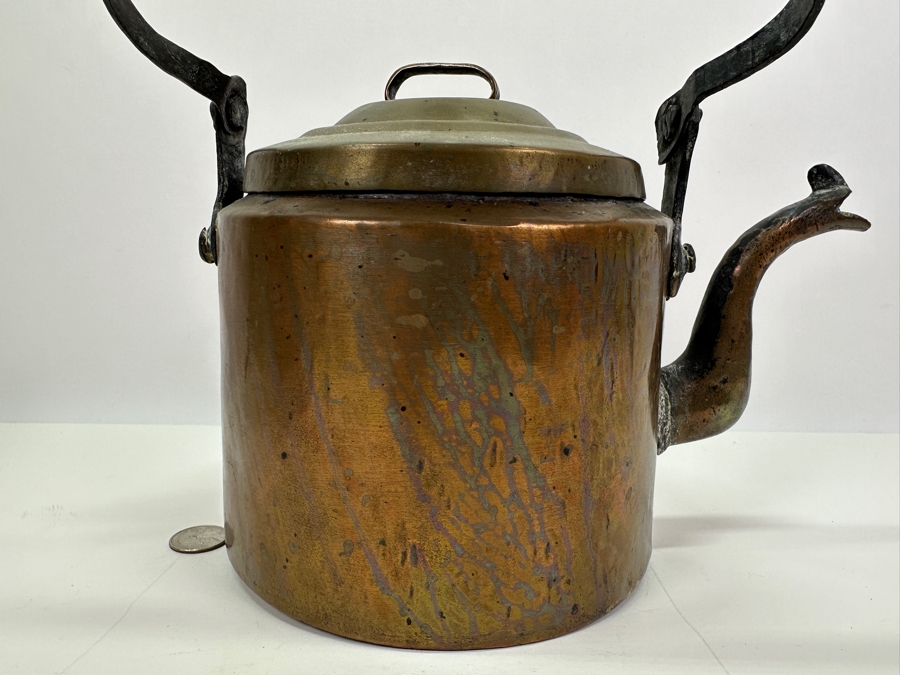 Antique Copper & Brass Teapot 10W X 10H [Photo 6]