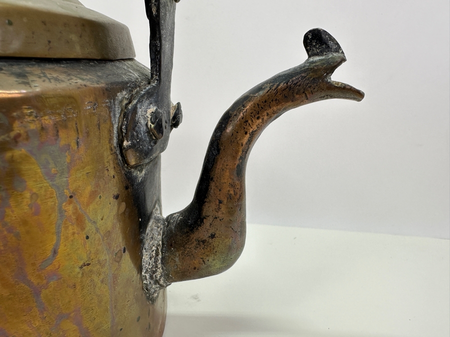 Antique Copper & Brass Teapot 10W X 10H [Photo 7]