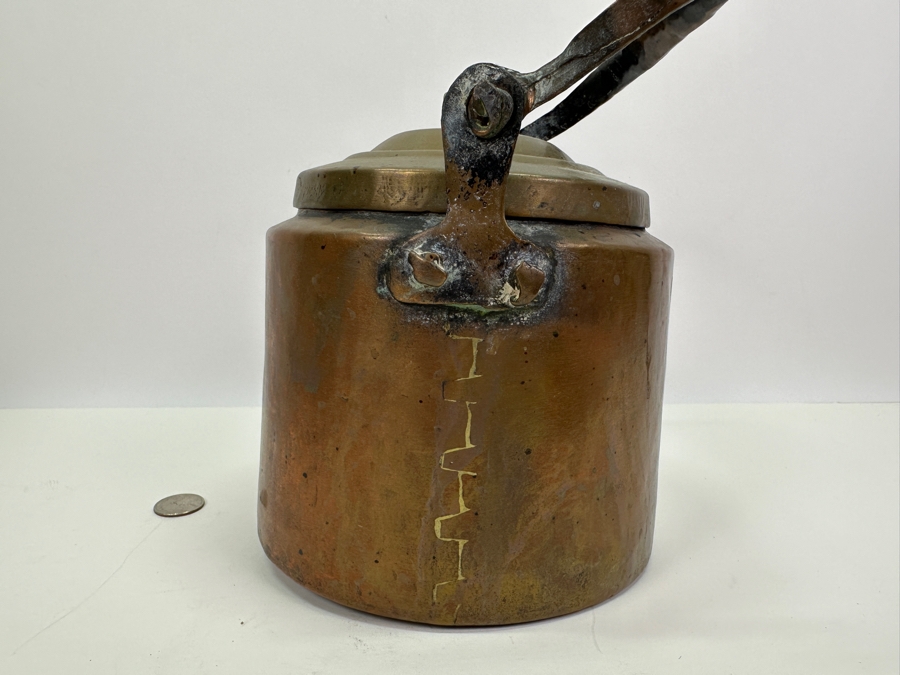 Antique Copper & Brass Teapot 10W X 10H [Photo 3]