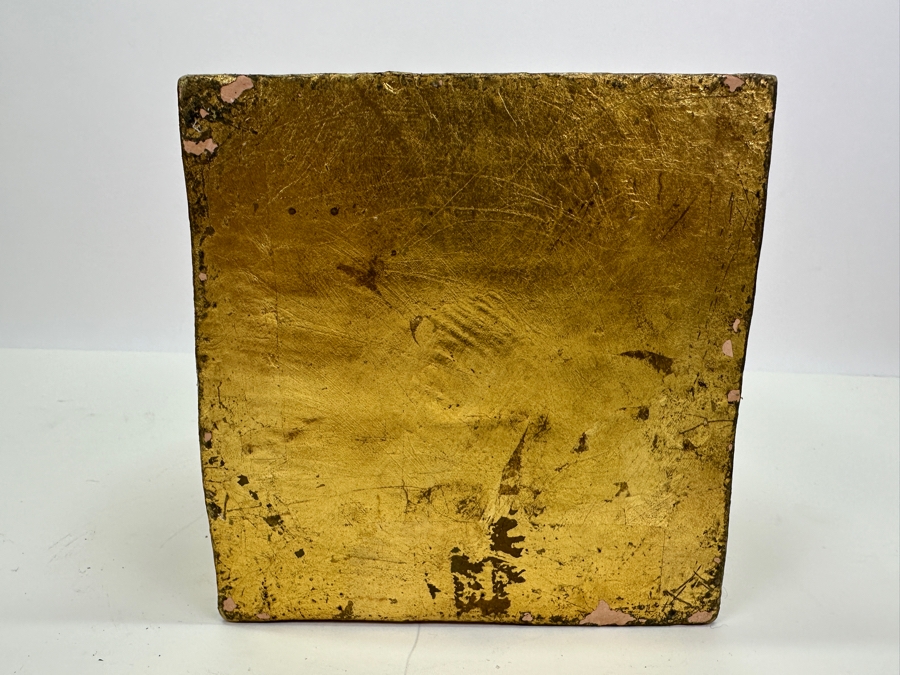 Unusual Gold Painted Mouth Ceramic Art Pottery - See Photos For Several Chips 6W X 6D X 7H [Photo 7]