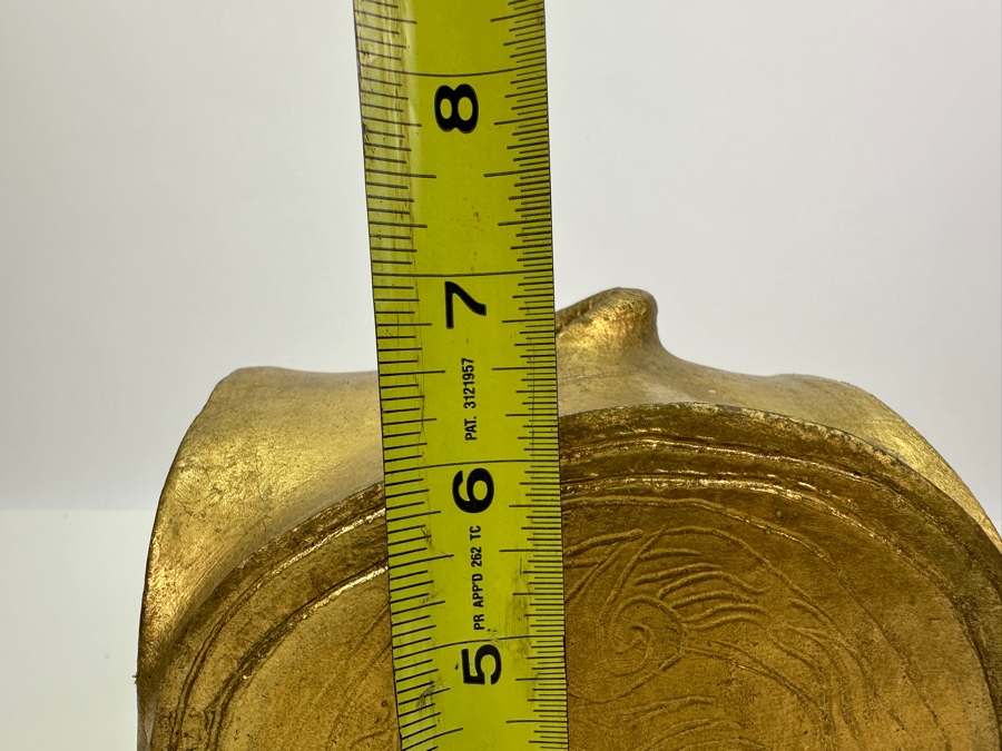 Unusual Gold Painted Mouth Ceramic Art Pottery - See Photos For Several Chips 6W X 6D X 7H [Photo 10]