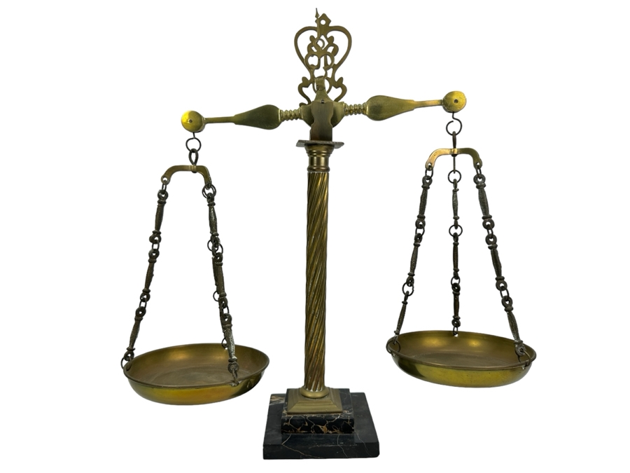 Vintage Brass & Marble Scale 23H [Photo 1]