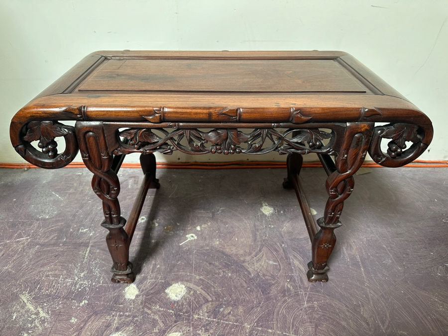 Antique Chinese Carved Hardwood Kang Miniature Altar Table 29W X 16D X 18H [Photo 15]