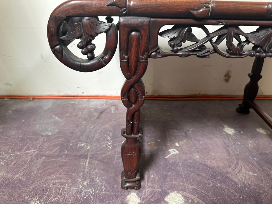 Antique Chinese Carved Hardwood Kang Miniature Altar Table 29W X 16D X 18H [Photo 3]