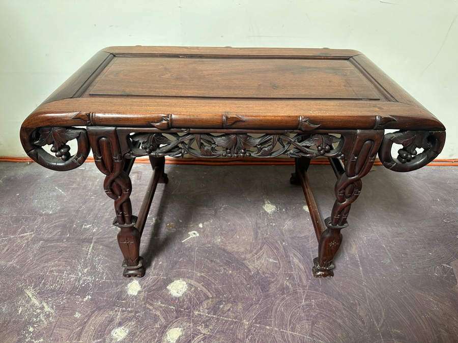 Antique Chinese Carved Hardwood Kang Miniature Altar Table 29W X 16D X 18H [Photo 13]