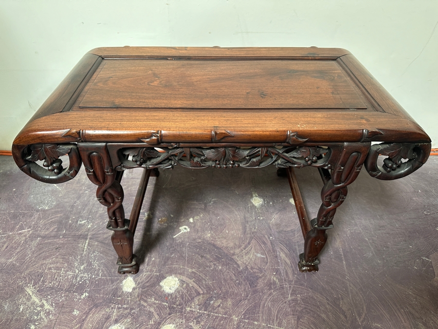 Antique Chinese Carved Hardwood Kang Miniature Altar Table 29W X 16D X 18H [Photo 14]
