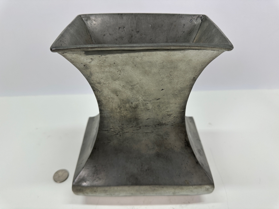 Vintage Hallmarked Fecit VCM Portugal Pewter Vase 7.5W X 5.25D X 9H [Photo 6]