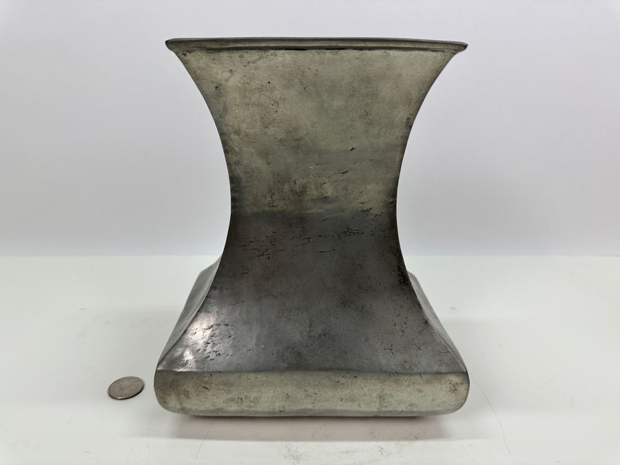 Vintage Hallmarked Fecit VCM Portugal Pewter Vase 7.5W X 5.25D X 9H [Photo 5]