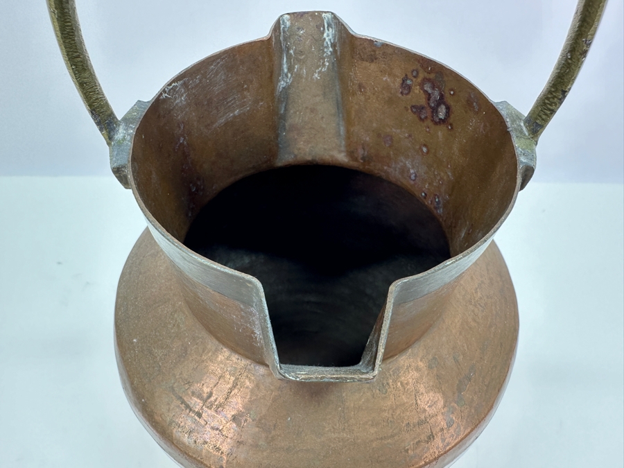 Vintage Copper & Brass Pitcher Ewer Vessel 7W X 12H [Photo 5]
