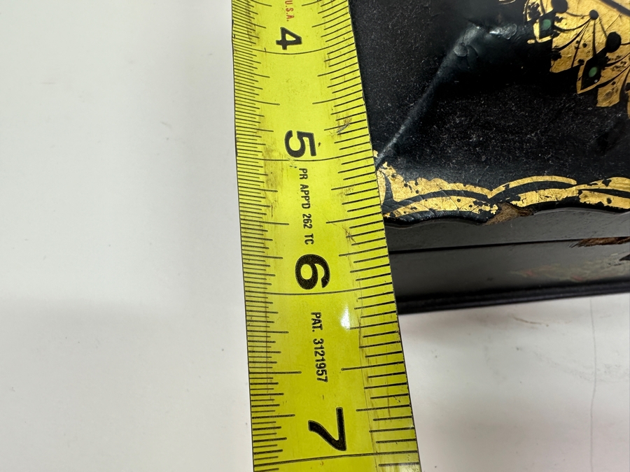 Vintage Hand Painted Wooden Box (See Photos For Some Damage) 7.5W X 5.5D X 3.5H [Photo 13]