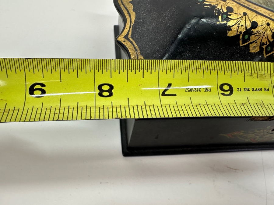 Vintage Hand Painted Wooden Box (See Photos For Some Damage) 7.5W X 5.5D X 3.5H [Photo 12]