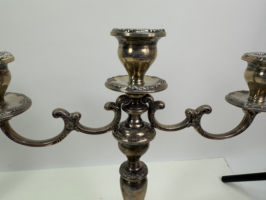 Pair Of Vintage Gorham Sterling Silver Weighted Candelabras 14W X 14H [Photo 6]