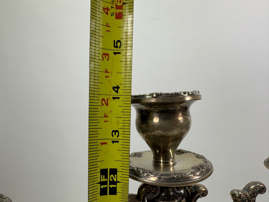 Pair Of Vintage Gorham Sterling Silver Weighted Candelabras 14W X 14H [Photo 13]