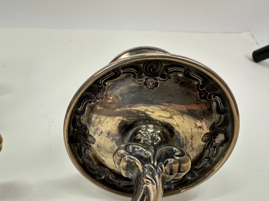 Pair Of Vintage Gorham Sterling Silver Weighted Candelabras 14W X 14H [Photo 12]