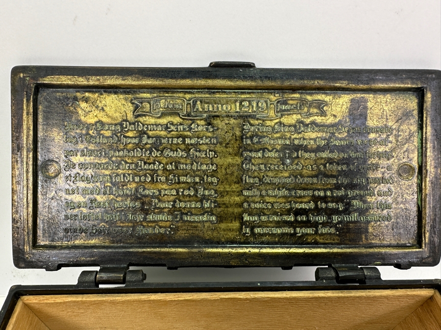 Vintage Iron Art Copenhagen Denmark Battle Of Estonia Trinket Box Humidor 8W X 4D X 3.5H [Photo 13]