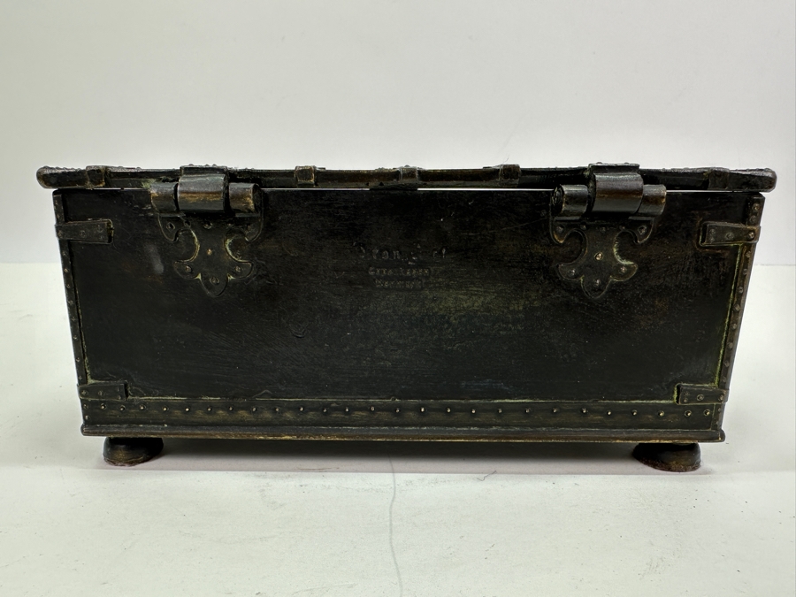 Vintage Iron Art Copenhagen Denmark Battle Of Estonia Trinket Box Humidor 8W X 4D X 3.5H [Photo 8]