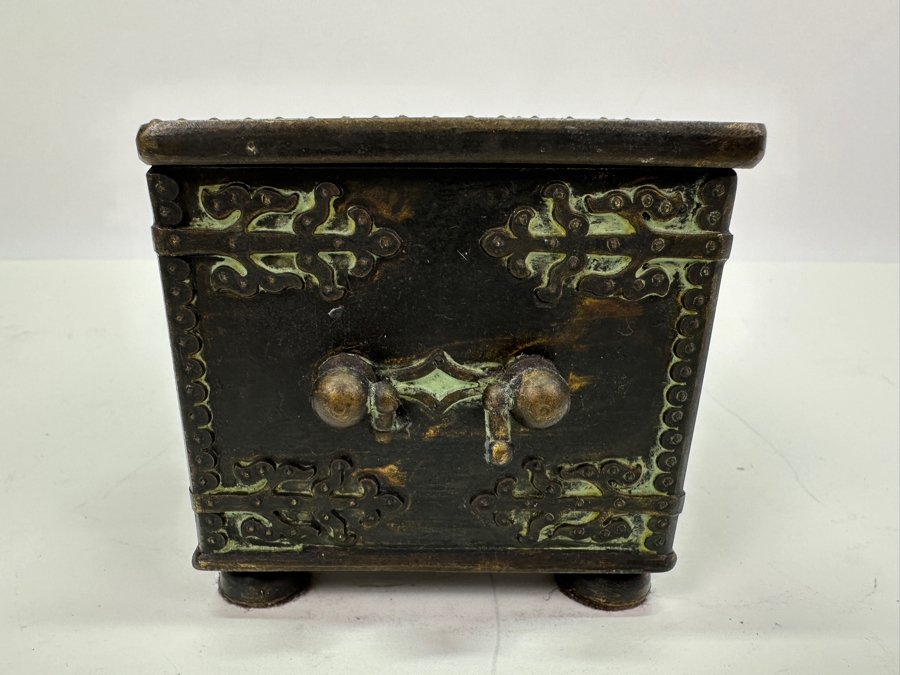 Vintage Iron Art Copenhagen Denmark Battle Of Estonia Trinket Box Humidor 8W X 4D X 3.5H [Photo 10]