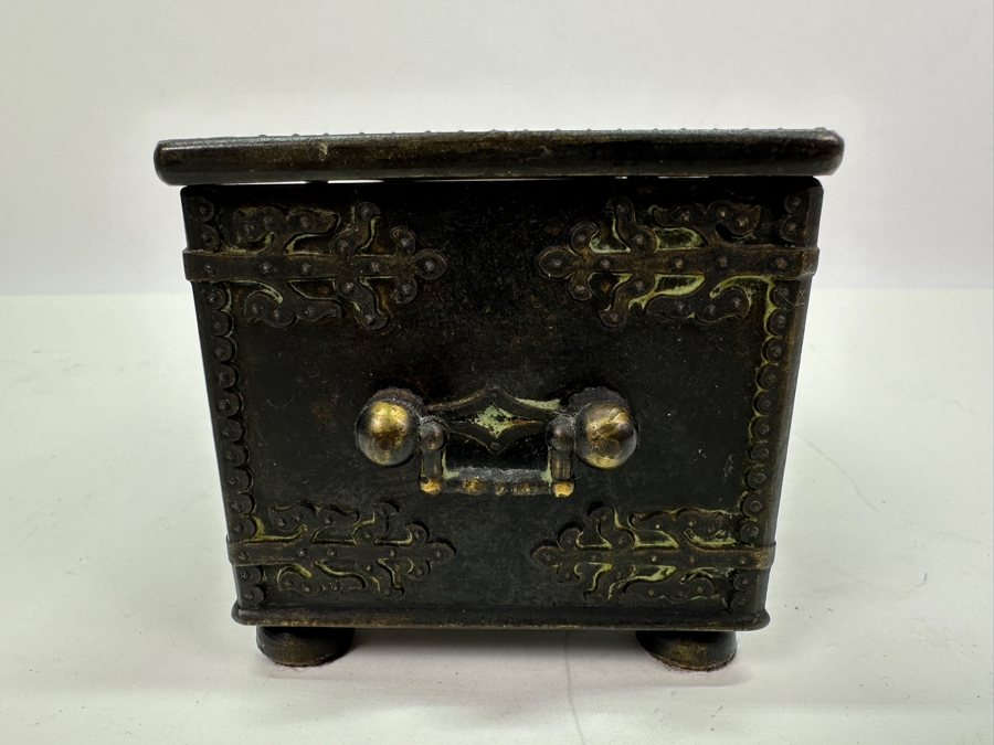 Vintage Iron Art Copenhagen Denmark Battle Of Estonia Trinket Box Humidor 8W X 4D X 3.5H [Photo 7]