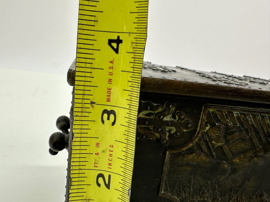 Vintage Iron Art Copenhagen Denmark Battle Of Estonia Trinket Box Humidor 8W X 4D X 3.5H [Photo 18]