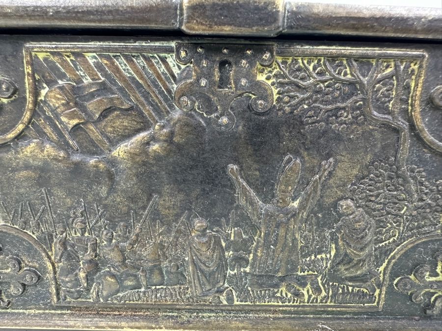Vintage Iron Art Copenhagen Denmark Battle Of Estonia Trinket Box Humidor 8W X 4D X 3.5H [Photo 5]