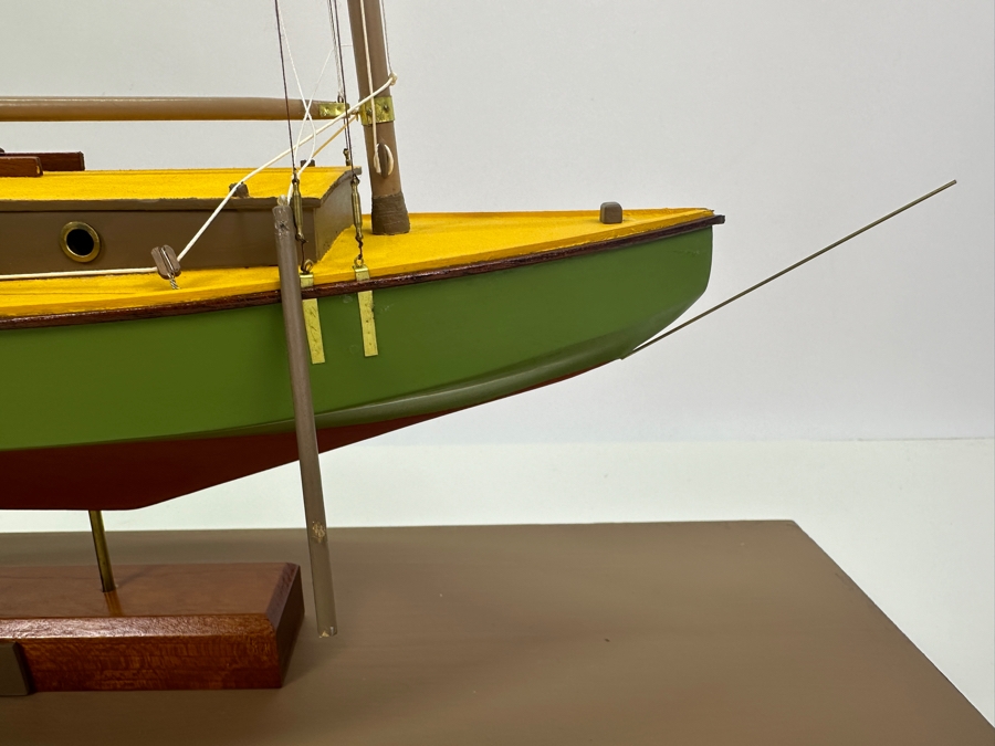 Vintage Wooden Sailboat Model Of A 1901 Seabird Yawl With Acrylic Display Cover 20'W X 6'D X 19'H [Photo 7]
