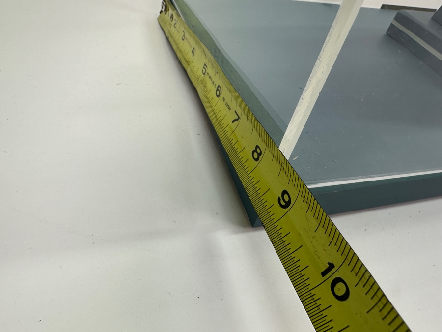 Vintage 1955 Wooden Sailboat Model By C. Heimler Titled 'Little Skiff' With Acrylic Display Cover 20'W X 8'D X 21'H [Photo 16]