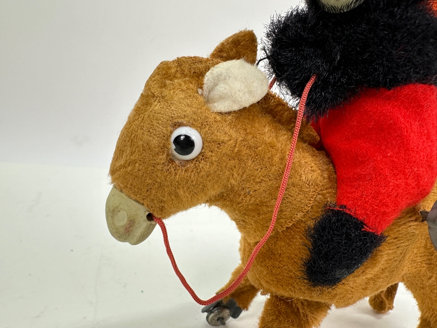 Vintage Working ALPS Jock-O-Panda Wind Up Toy Panda Riding Donkey Japan 6'H [Photo 3]